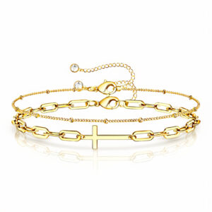 “Crosses” Bracelet — 18K Gold‑Plated Stainless Steel